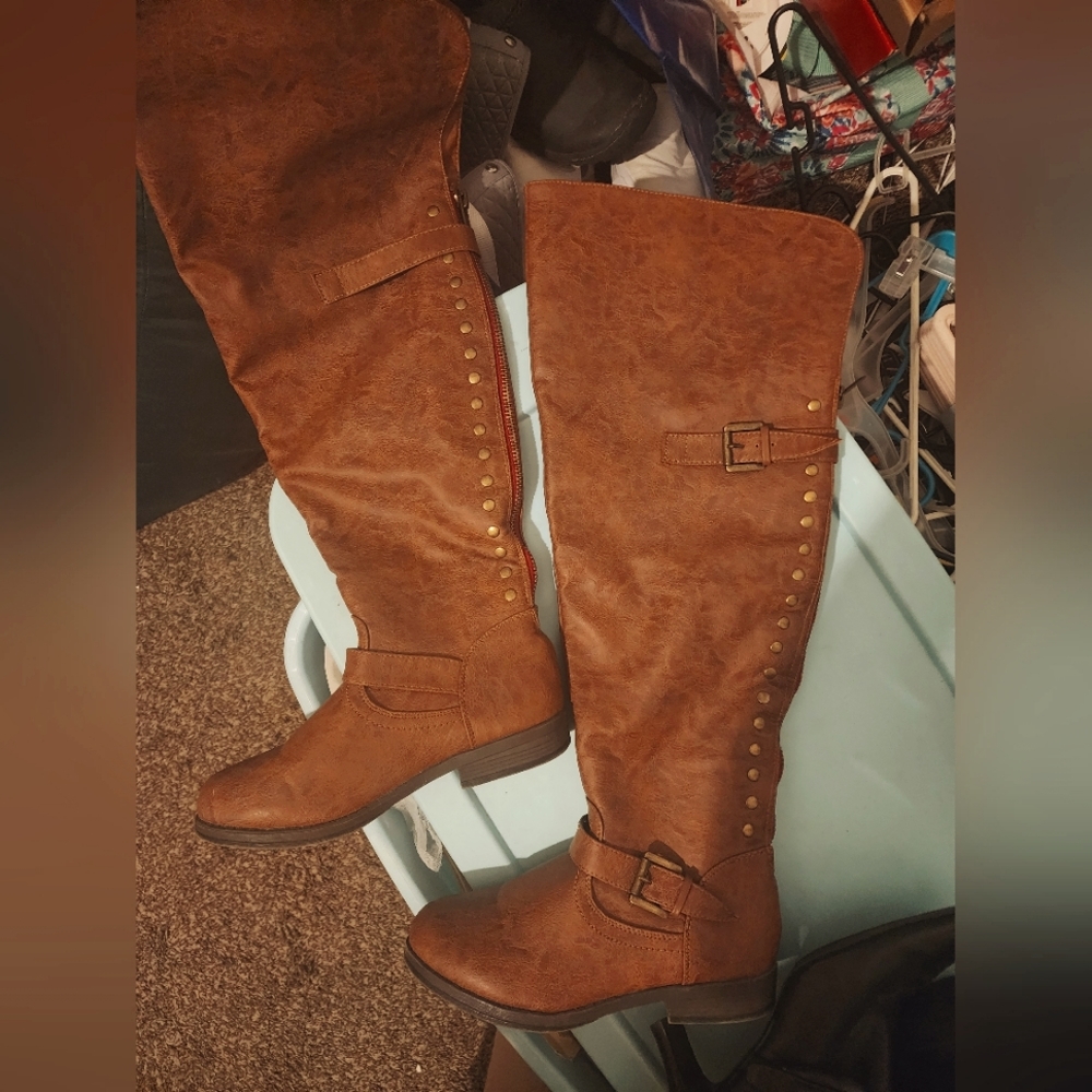 Journee and Crew studded riding boots/wide options women's size 8